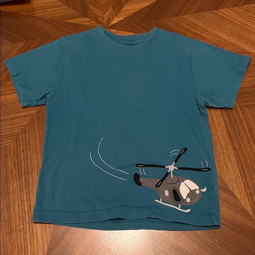 Kids Helicopter Graphic T-Shirt - Blue